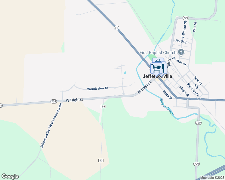 map of restaurants, bars, coffee shops, grocery stores, and more near 209 Woodsview Drive in Jeffersonville
