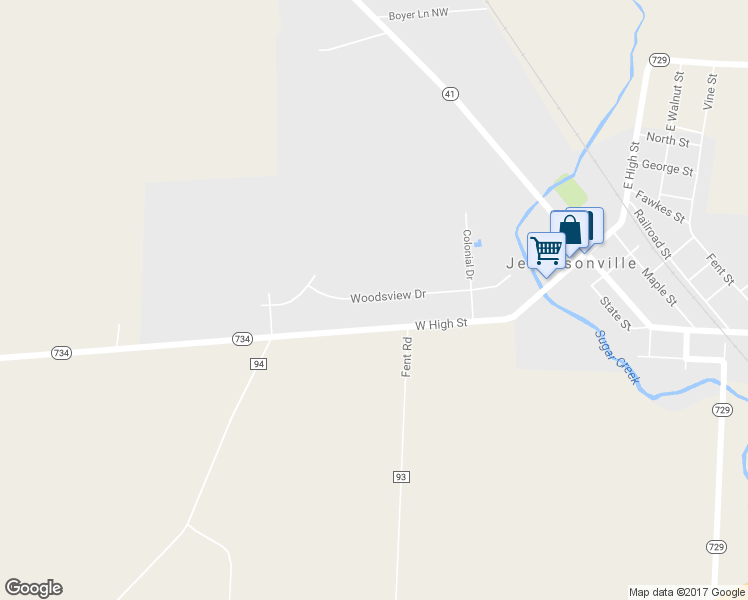 map of restaurants, bars, coffee shops, grocery stores, and more near 289 Woodsview Drive in Jeffersonville