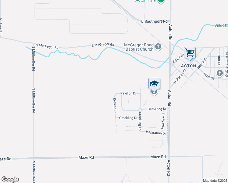 map of restaurants, bars, coffee shops, grocery stores, and more near 10616 Pavilion Drive in Indianapolis
