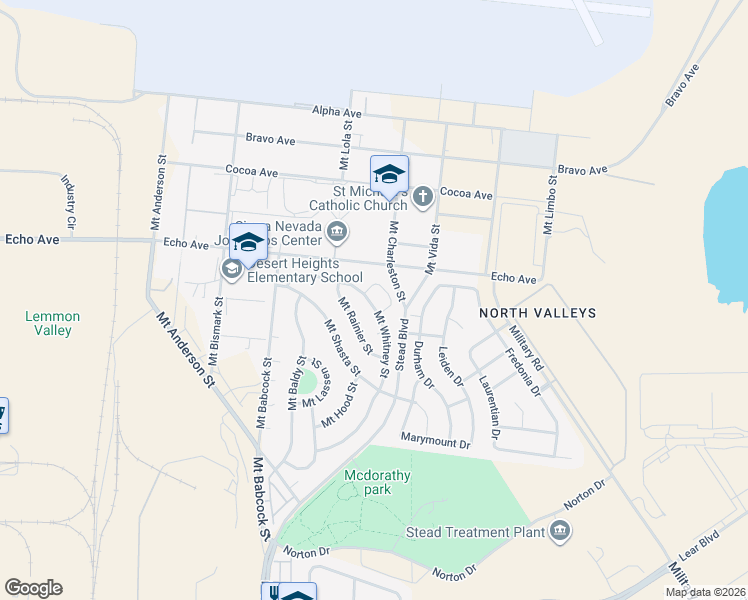 map of restaurants, bars, coffee shops, grocery stores, and more near 13630 Mount Whitney Street in Reno