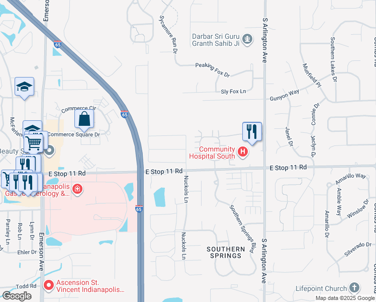 map of restaurants, bars, coffee shops, grocery stores, and more near 7925 Carlington Road in Indianapolis