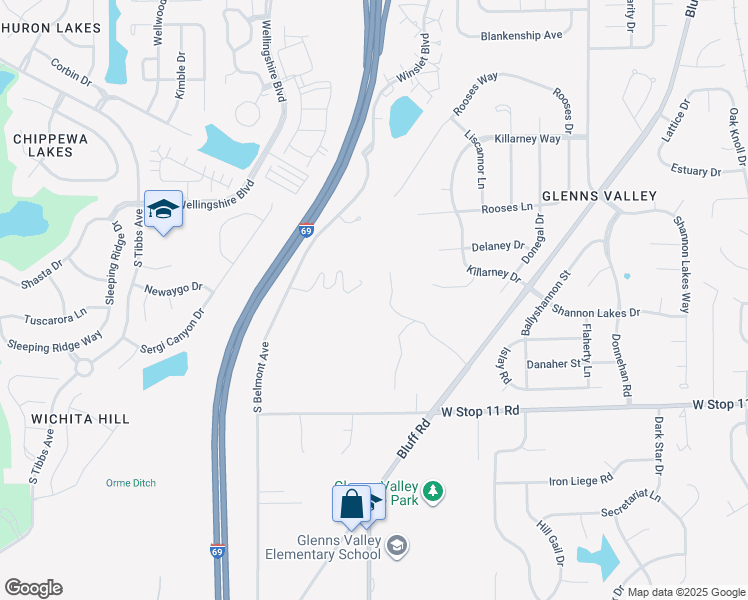 map of restaurants, bars, coffee shops, grocery stores, and more near 2025 Timber Hill Trail in Indianapolis