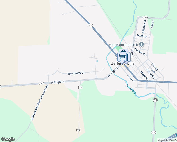 map of restaurants, bars, coffee shops, grocery stores, and more near 209 Woodsview Drive in Jeffersonville