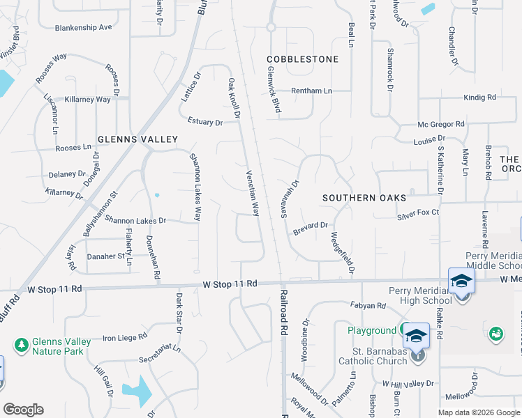 map of restaurants, bars, coffee shops, grocery stores, and more near 1107 Stymie Court in Indianapolis
