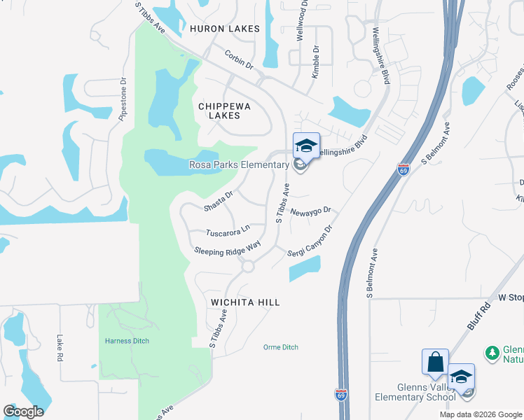map of restaurants, bars, coffee shops, grocery stores, and more near 2828 Sleeping Ridge Way in Indianapolis