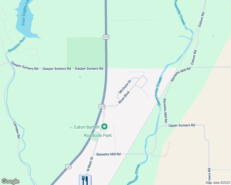 map of restaurants, bars, coffee shops, grocery stores, and more near 606 Vickie Drive in Camden