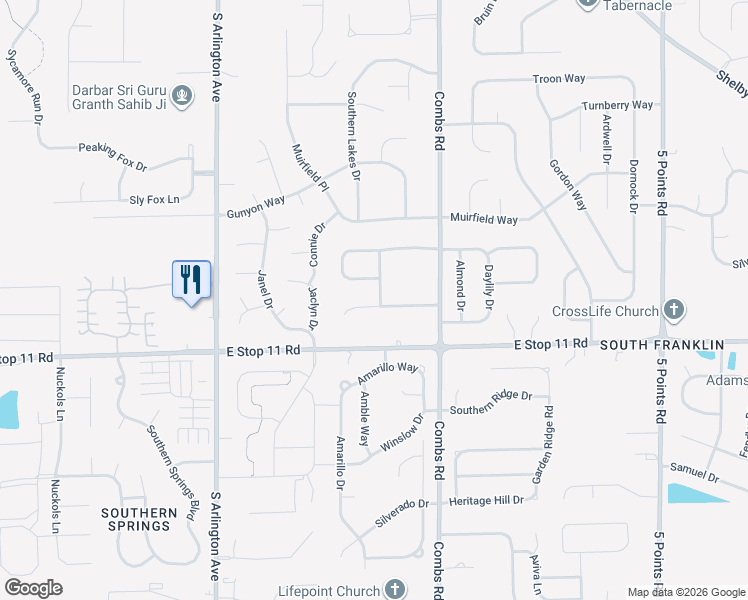 map of restaurants, bars, coffee shops, grocery stores, and more near 7829 Whitaker Farms Lane in Indianapolis