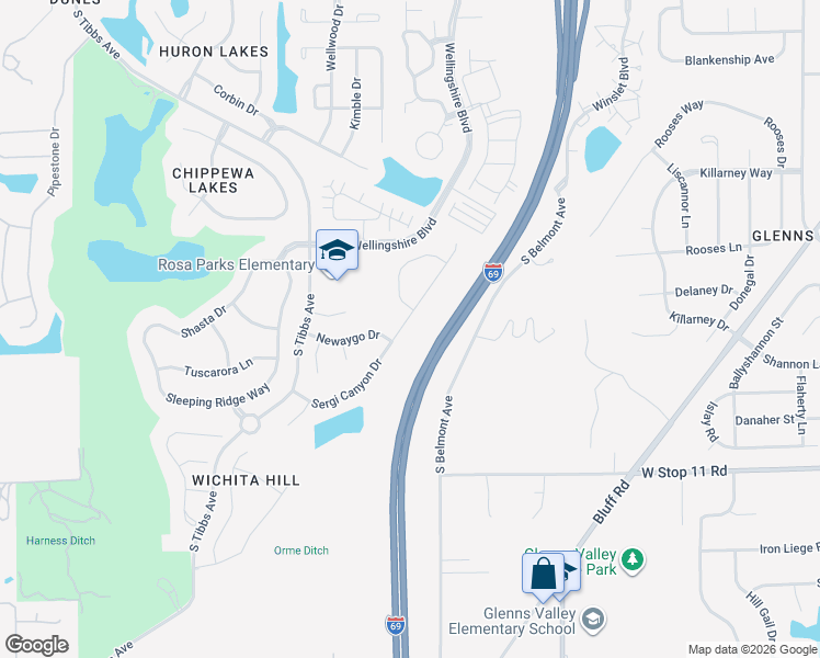 map of restaurants, bars, coffee shops, grocery stores, and more near 7703 Sergi Canyon Drive in Indianapolis