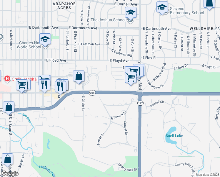 map of restaurants, bars, coffee shops, grocery stores, and more near 3471 South Race Street in Englewood