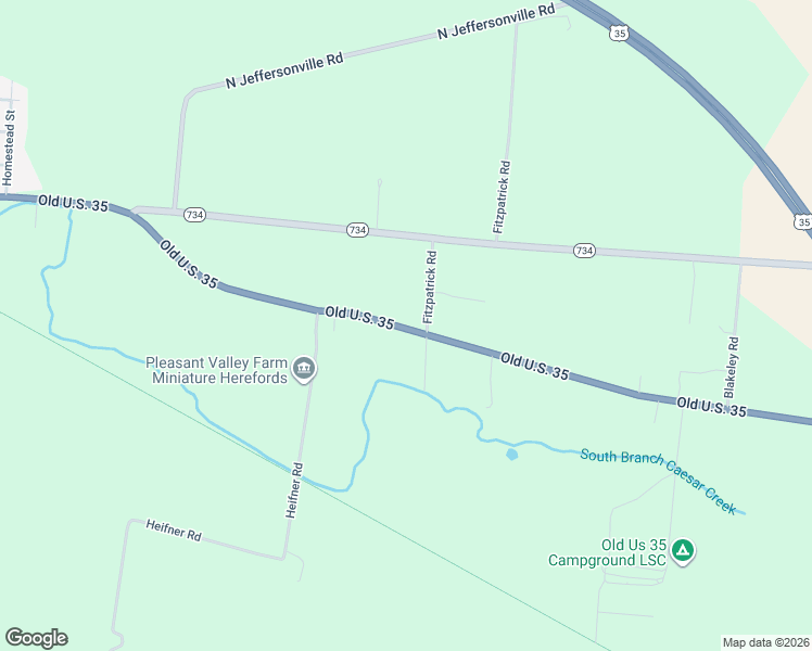 map of restaurants, bars, coffee shops, grocery stores, and more near 5978 Old US Route 35 East in Jamestown