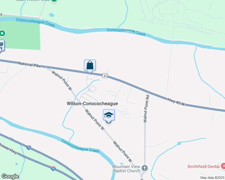 map of restaurants, bars, coffee shops, grocery stores, and more near 12408 Learning Lane in Hagerstown
