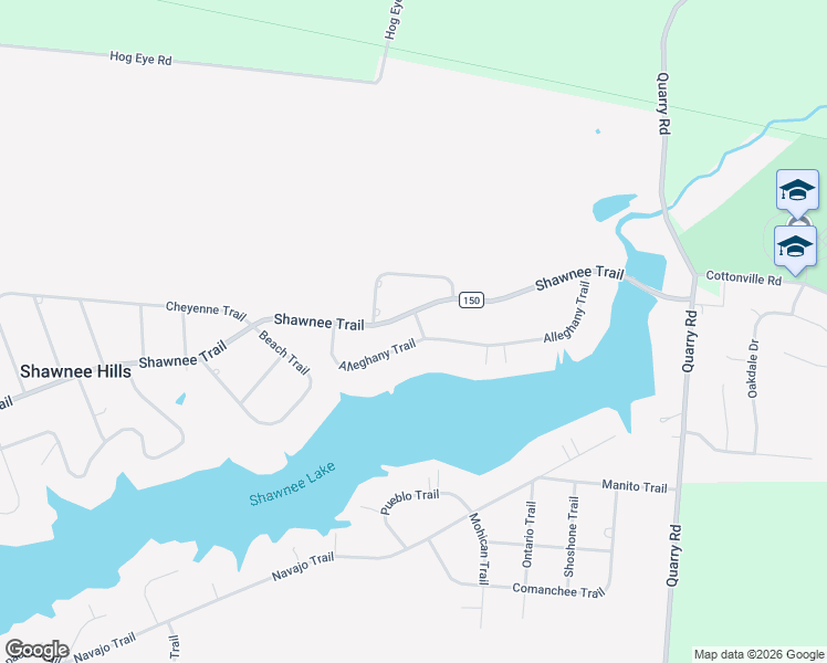 map of restaurants, bars, coffee shops, grocery stores, and more near 4288 Alleghany Trail in Jamestown