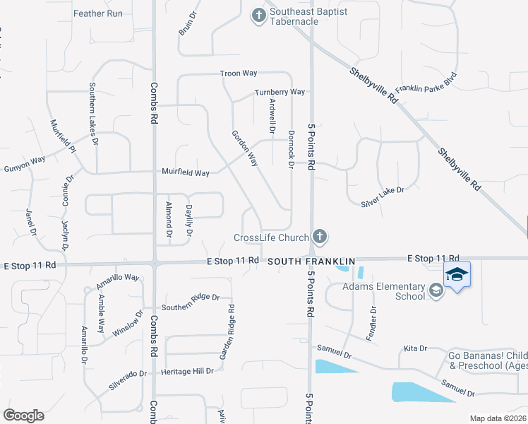 map of restaurants, bars, coffee shops, grocery stores, and more near 7831 Inverness Dr in Indianapolis