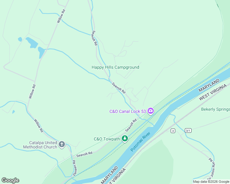 map of restaurants, bars, coffee shops, grocery stores, and more near 12528 Seavolt Road in Hancock