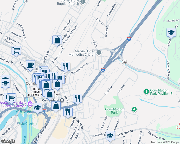 map of restaurants, bars, coffee shops, grocery stores, and more near 140 Sunrise Circle in Cumberland