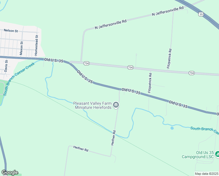 map of restaurants, bars, coffee shops, grocery stores, and more near 5845 Old U.S. 35 in Jamestown