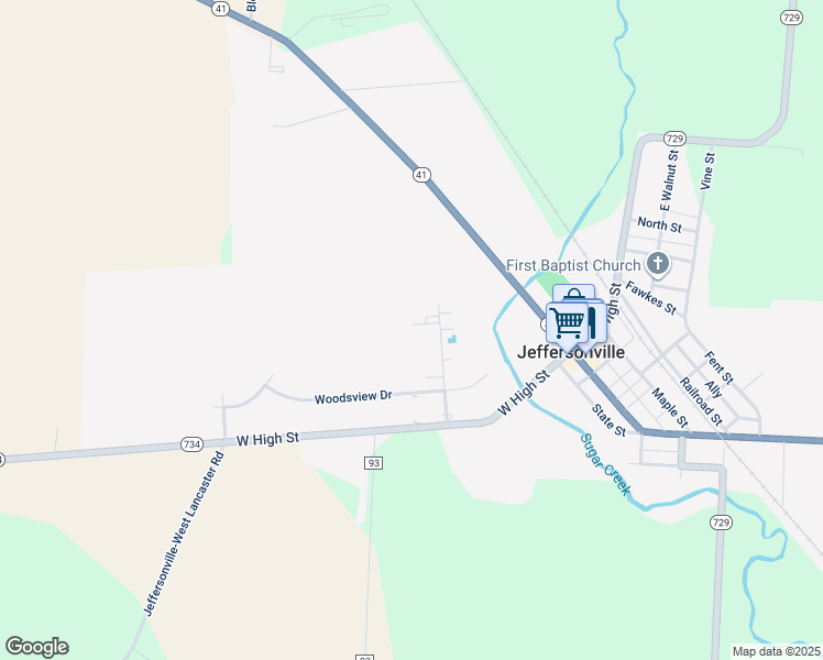 map of restaurants, bars, coffee shops, grocery stores, and more near 467 Woodsview Drive in Jeffersonville