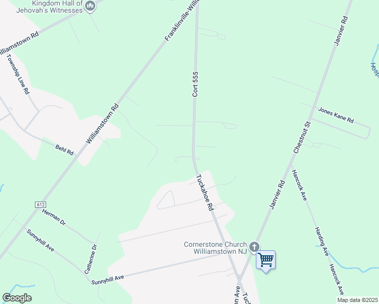 map of restaurants, bars, coffee shops, grocery stores, and more near 301 South Tuckahoe Road in Monroe Township