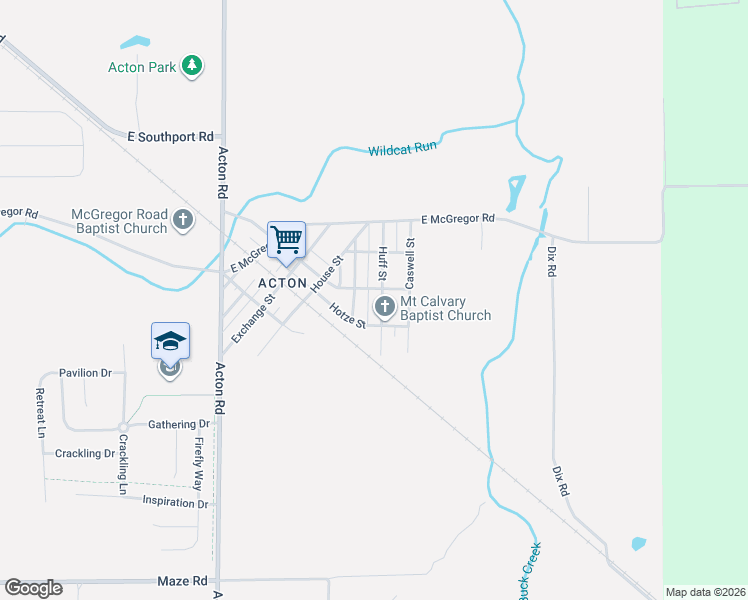 map of restaurants, bars, coffee shops, grocery stores, and more near 7837 Alexander Street in Indianapolis