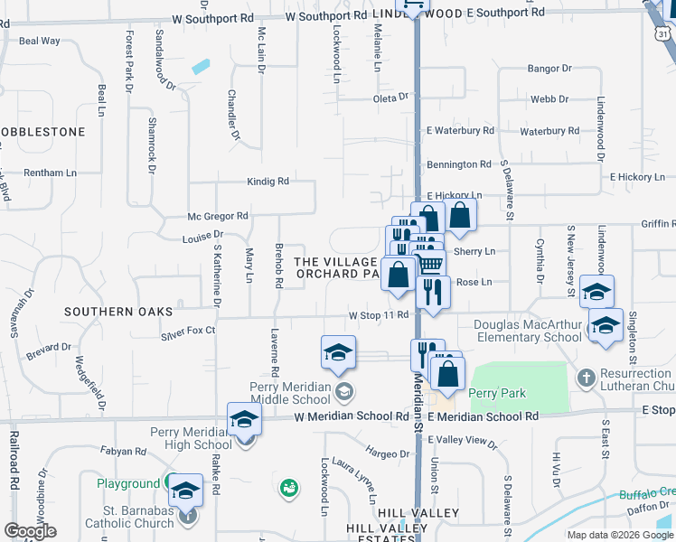 map of restaurants, bars, coffee shops, grocery stores, and more near 217 Huddleston Drive South in Indianapolis