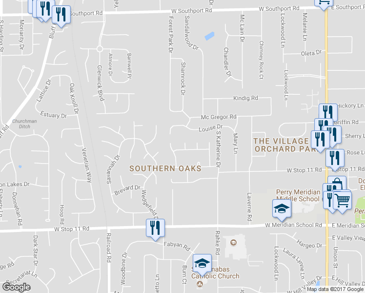 map of restaurants, bars, coffee shops, grocery stores, and more near 7609 Buck Valley Court in Indianapolis