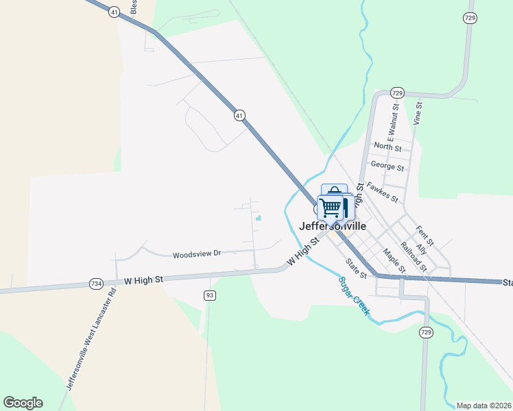 map of restaurants, bars, coffee shops, grocery stores, and more near 60 Colonial Drive in Jeffersonville