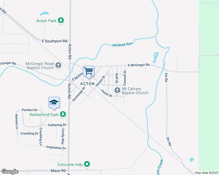 map of restaurants, bars, coffee shops, grocery stores, and more near 7907 Alexander Street in Indianapolis