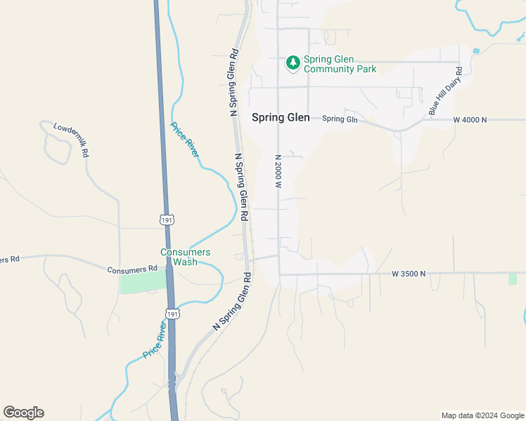 map of restaurants, bars, coffee shops, grocery stores, and more near 3789 North 2000 West in Helper