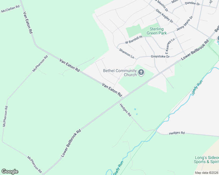 map of restaurants, bars, coffee shops, grocery stores, and more near 1164 Lower Bellbrook Road in Xenia