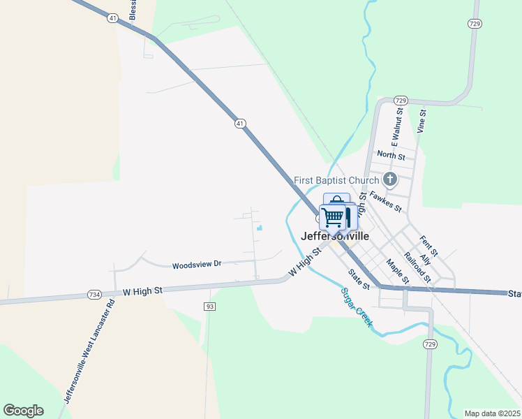 map of restaurants, bars, coffee shops, grocery stores, and more near 60 Colonial Drive in Jeffersonville