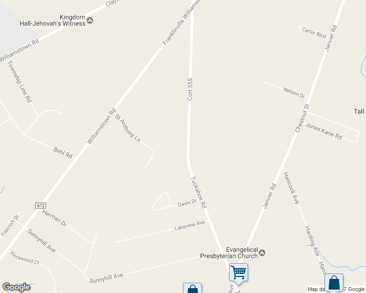 map of restaurants, bars, coffee shops, grocery stores, and more near 293 South Tuckahoe Road in Monroe Township