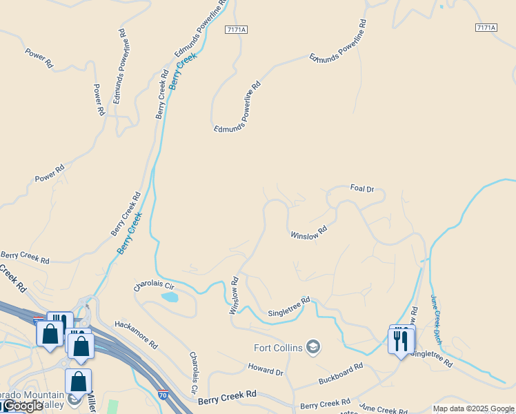map of restaurants, bars, coffee shops, grocery stores, and more near 982 Winslow Road in Edwards