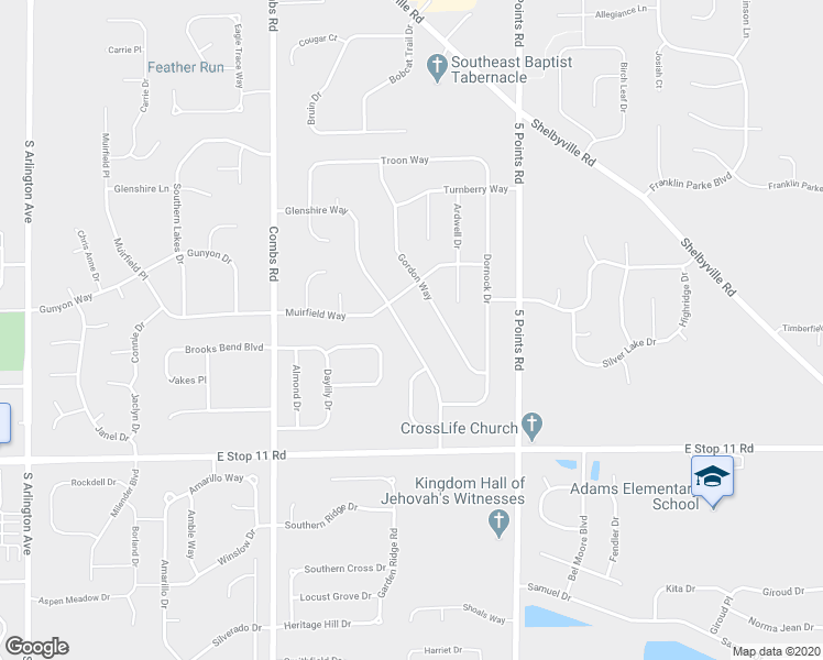 map of restaurants, bars, coffee shops, grocery stores, and more near 7727 Inverness Drive in Indianapolis