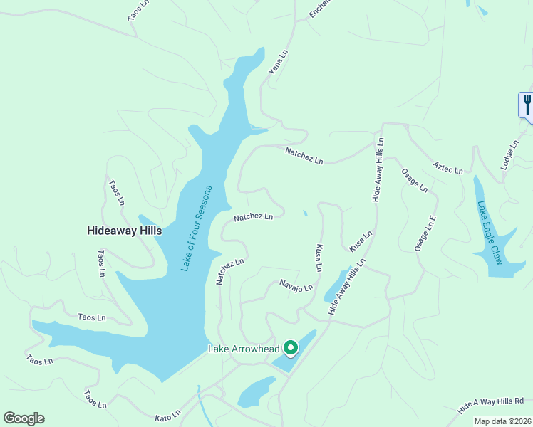 map of restaurants, bars, coffee shops, grocery stores, and more near 664 Natchez Lane in Sugar Grove