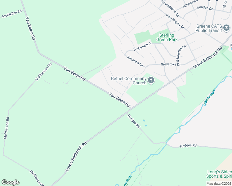 map of restaurants, bars, coffee shops, grocery stores, and more near 1164 Lower Bellbrook Road in Xenia