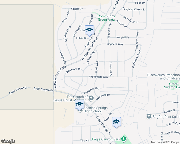 map of restaurants, bars, coffee shops, grocery stores, and more near 68 Rook Court in Sparks