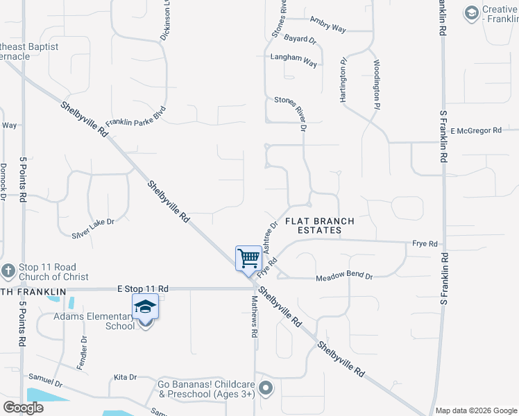 map of restaurants, bars, coffee shops, grocery stores, and more near 7726 Ashtree Court in Indianapolis