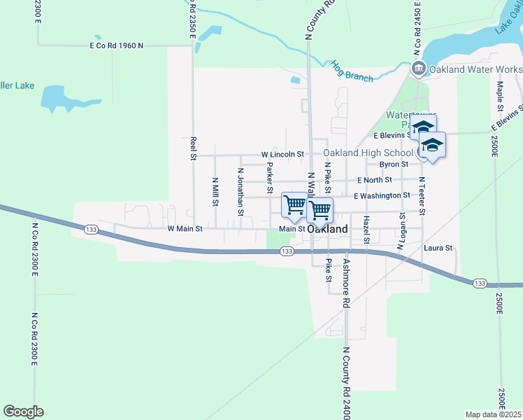 map of restaurants, bars, coffee shops, grocery stores, and more near in Oakland