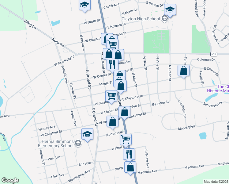 map of restaurants, bars, coffee shops, grocery stores, and more near 8 North Delsea Drive in Glassboro