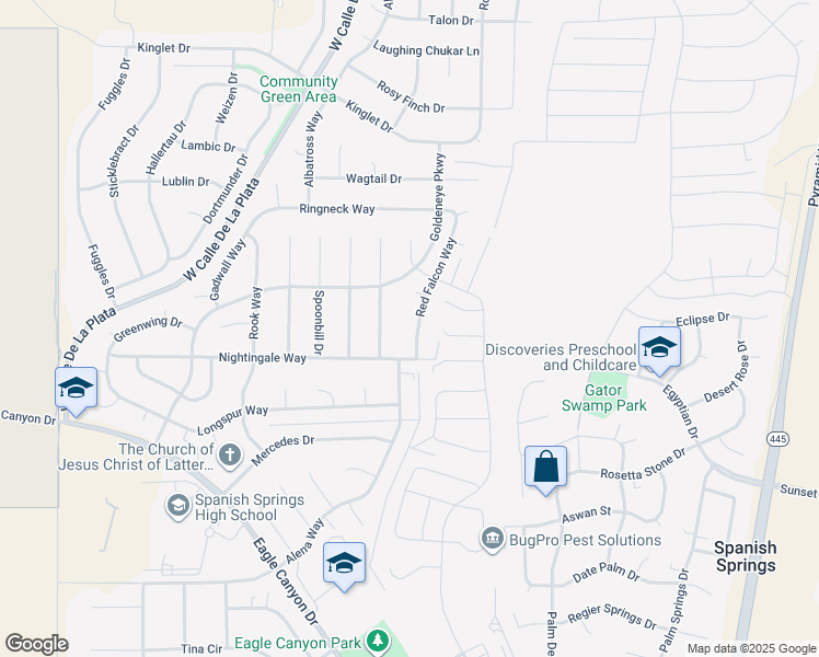 map of restaurants, bars, coffee shops, grocery stores, and more near 915 Red Falcon Way in Sparks