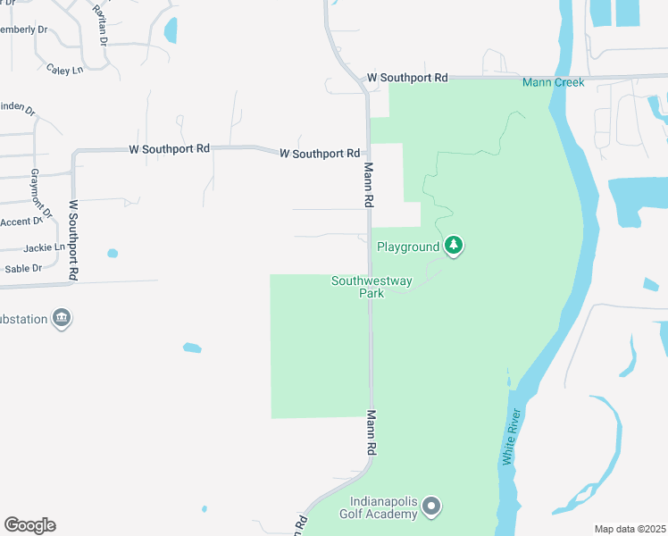 map of restaurants, bars, coffee shops, grocery stores, and more near 7430 Mann Road in Indianapolis