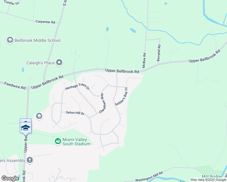 map of restaurants, bars, coffee shops, grocery stores, and more near 3109 Seton Hill Drive in Bellbrook