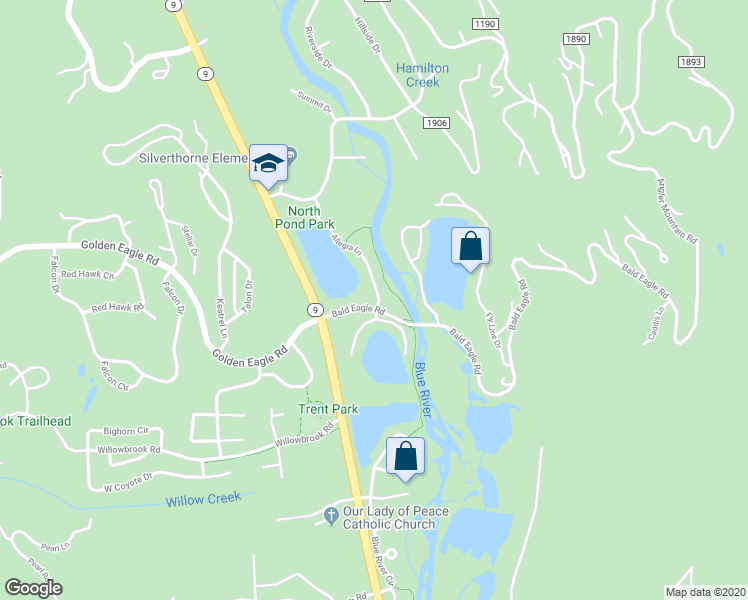 map of restaurants, bars, coffee shops, grocery stores, and more near 135 Allegra Lane in Silverthorne