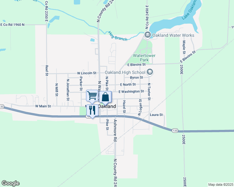 map of restaurants, bars, coffee shops, grocery stores, and more near Cemetery Rd in Oakland