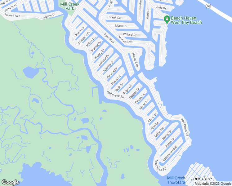map of restaurants, bars, coffee shops, grocery stores, and more near 1546 Mill Creek Road in Stafford Township