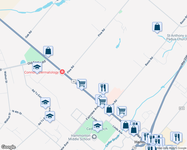 map of restaurants, bars, coffee shops, grocery stores, and more near 285 North White Horse Pike in Hammonton
