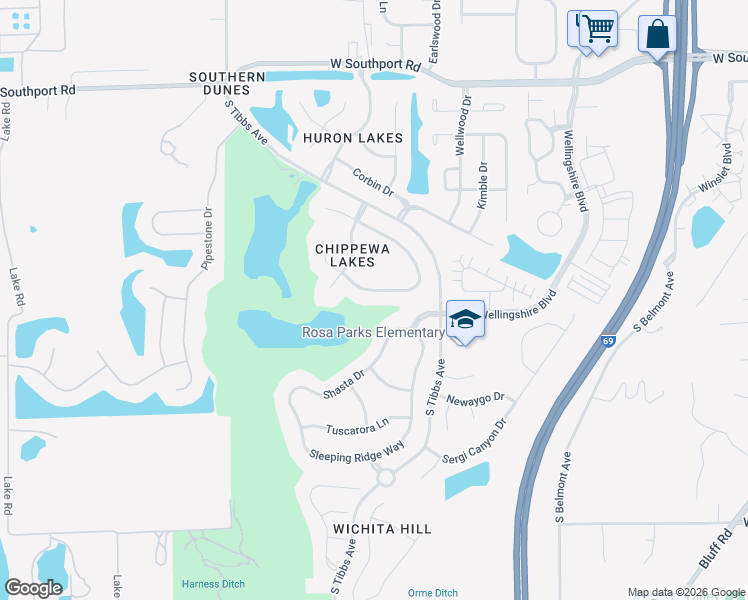 map of restaurants, bars, coffee shops, grocery stores, and more near 3008 Shadow Lake Drive in Indianapolis