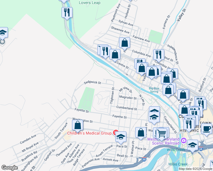 map of restaurants, bars, coffee shops, grocery stores, and more near 616 Sedgwick Street in Cumberland