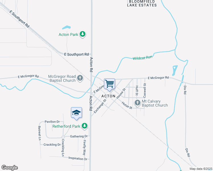 map of restaurants, bars, coffee shops, grocery stores, and more near 11150 South McGregor Road in Indianapolis