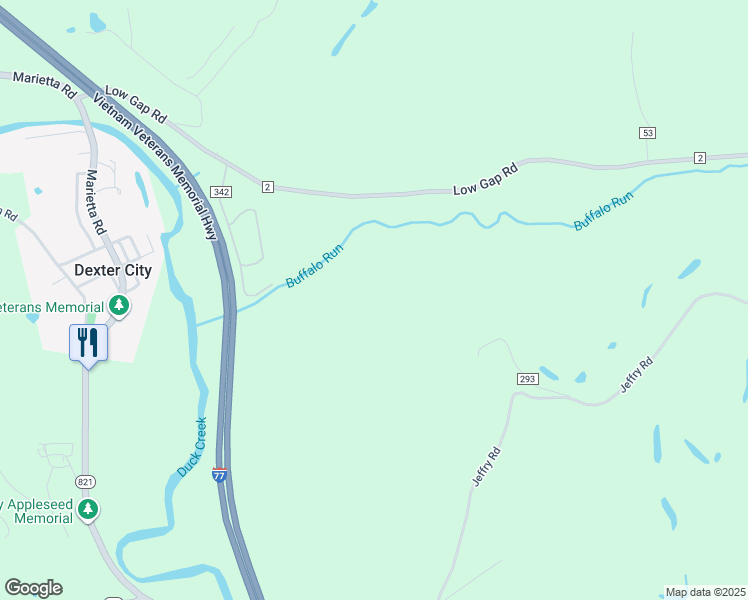 map of restaurants, bars, coffee shops, grocery stores, and more near in Dexter City